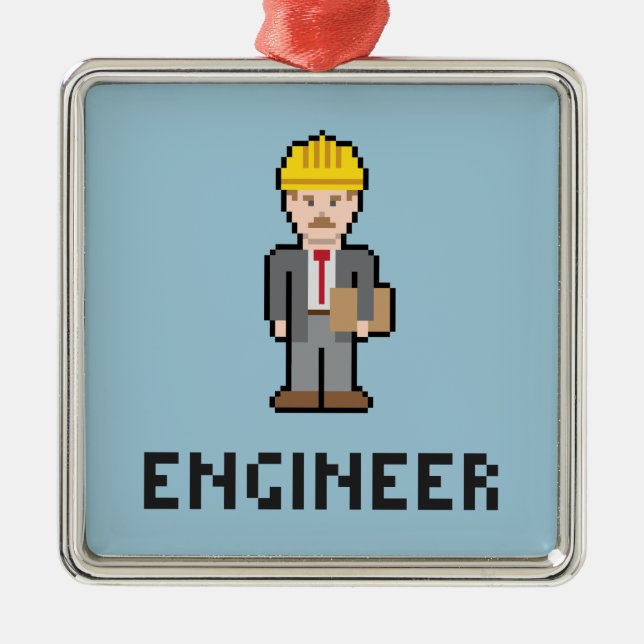 Pixel Engineer Ornament (Front)