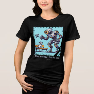Pixel Friends: Mecha Dog (Robot Dog)(women tshirt) Tri-Blend Shirt