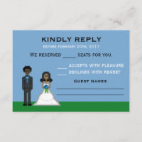 Pixel Gamer Bride & Groom Wedding RSVP Cards