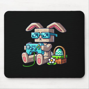 Pixel Gamer Bunny Easter For Kids Teens Adults  Mouse Mat