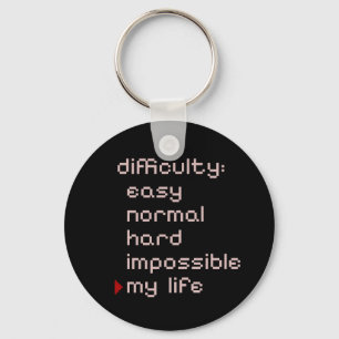 Pixel Gamer Humour Silhouette Keychain