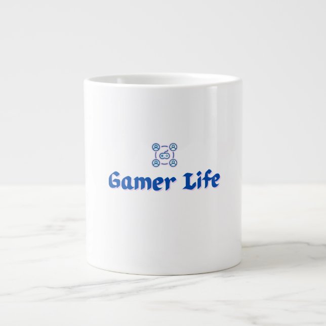 Pixel Gamer Life Large Coffee Mug (Front)