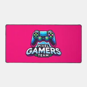 Pixel Gamers Team – Neon Pink Gaming Desk Mat