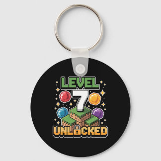 Pixel Gaming 7 Year Old Video Game 7th Birthday Bo Key Ring