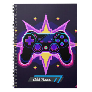 Pixel Gaming Controller Notebook – Editable Name