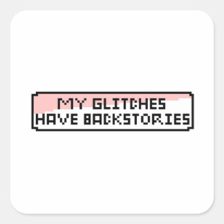 Pixel Glitch Chat – Funny Retro Gamer Square Sticker