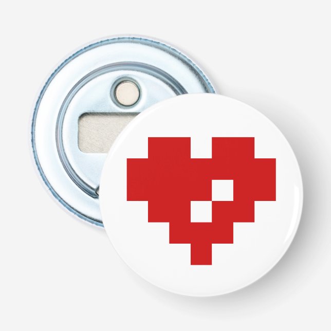 Pixel Heart 8 Bit Love Bottle Opener (Front)