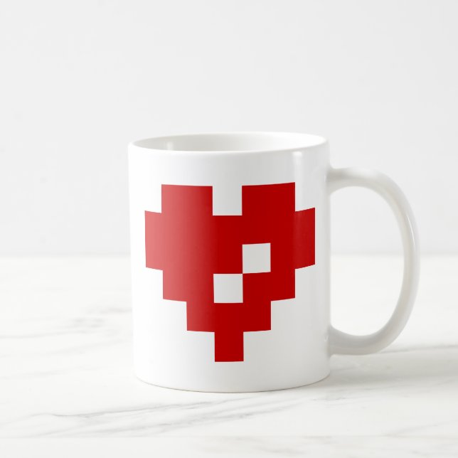 Pixel Heart 8 Bit Love Coffee Mug (Right)