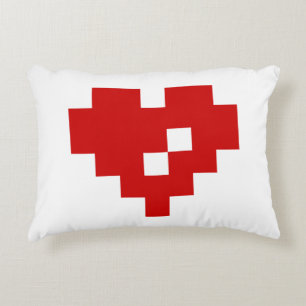 Pixel Heart 8 Bit Love Decorative Cushion