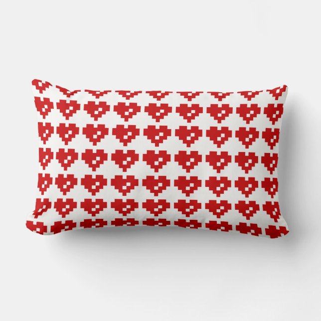 Pixel Heart 8 Bit Love Lumbar Cushion (Front)
