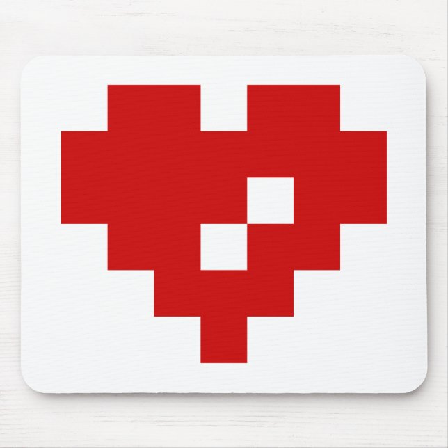 Pixel Heart 8 Bit Love Mouse Mat (Front)