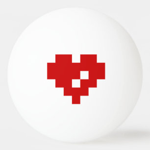 Pixel Heart 8 Bit Love Ping Pong Ball