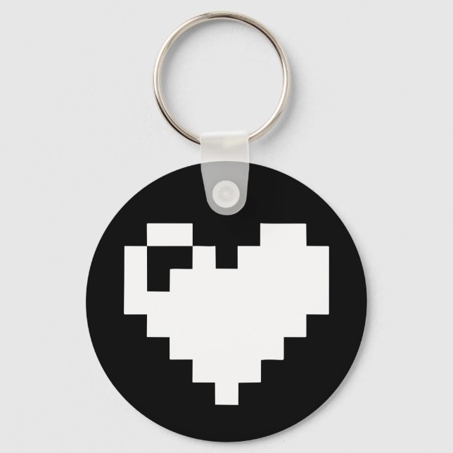 Pixel Heart 8 bits Key Ring (Front)