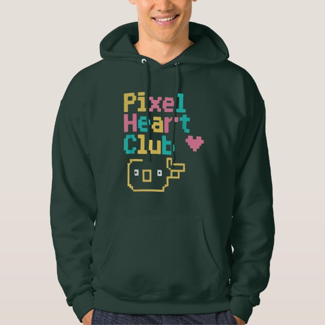 Pixel Heart Club: Retro Love Pixel Art for Gamers  Hoodie (Front)