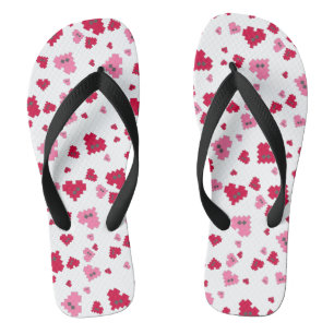 Pixel Heart Flip Flops