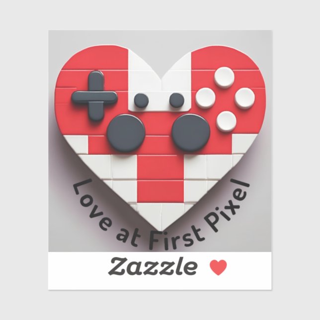 Pixel Heart Gamer Sticker – Cute Retro Video Game  (Sheet)