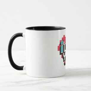 Pixel Heart I Love You Retro Typography Mug