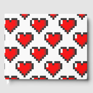 Pixel Heart Pattern Guest Book