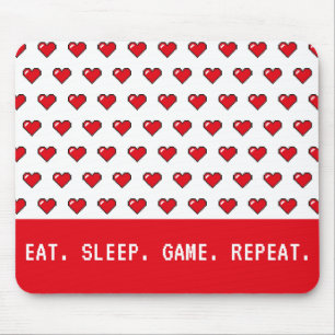 Pixel Heart Pattern Mouse Mat