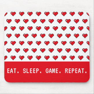 Pixel Heart Pattern Mouse Mat