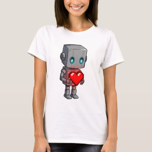 Pixel Heart Robot T-Shirt