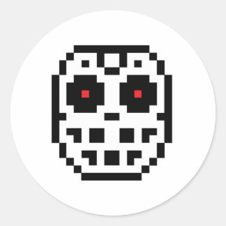 Pixel Hockey Goalie Mask Classic Round Sticker