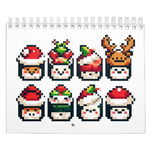 Pixel Holiday Sushi - Festive 8-Bit Art Calendar