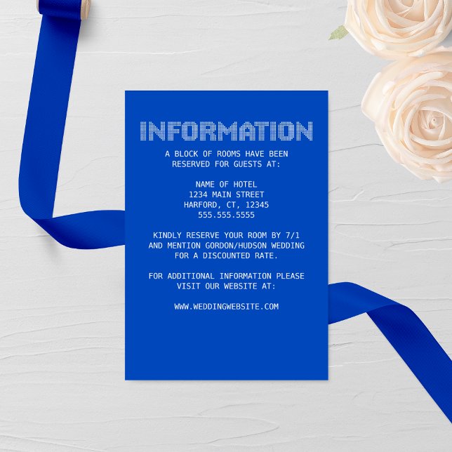 Pixel 'Information' Wedding Enclosure Card (Creator Uploaded)
