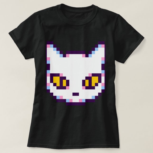 PIXEL KITTY CAT BAG T-Shirt (Design Front)