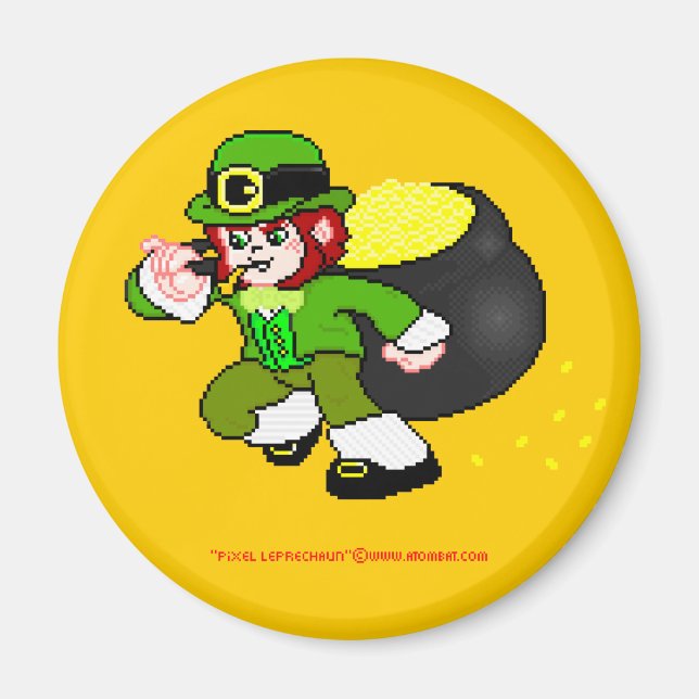 Pixel Leprechaun Magnet 4 (Front)