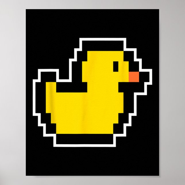 Pixel Little Duck 80s Video Game Halloween Costume Poster (Front)