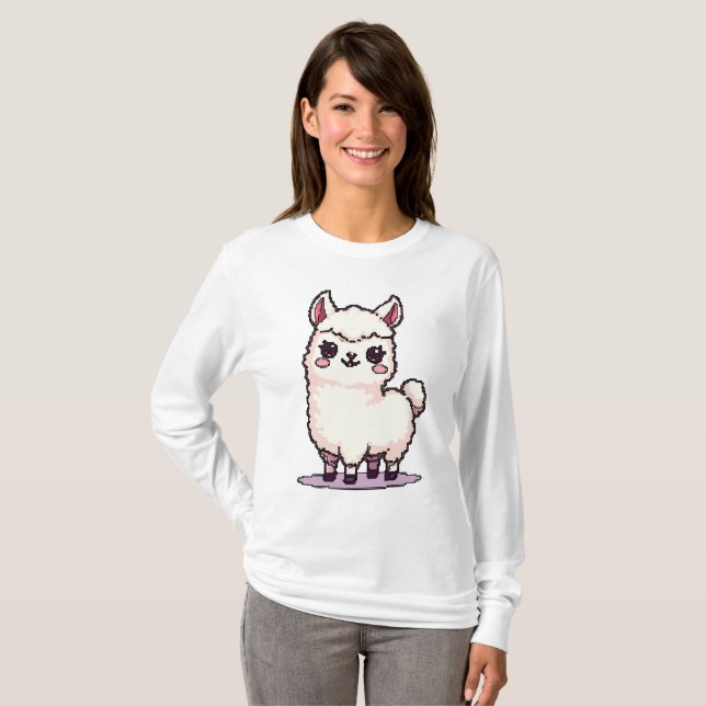 Pixel Llama Charm T-Shirt (Front Full)