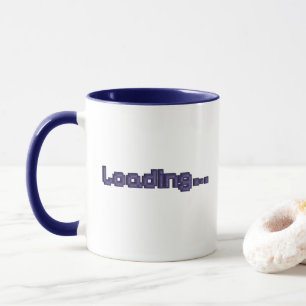 Pixel Loading Gamer Mug - Navy Blue & Purple