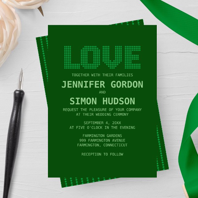 Pixel 'Love' Wedding Invitation (Creator Uploaded)