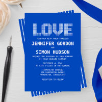 Pixel 'Love' Wedding Invitation