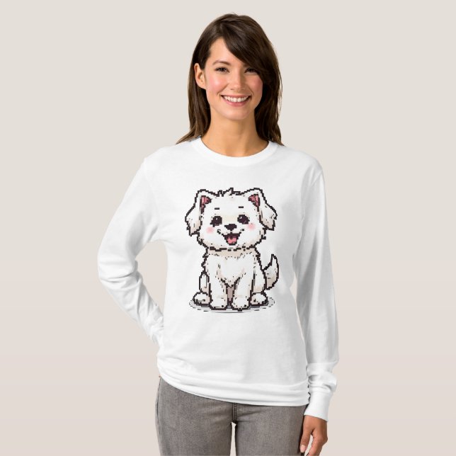 Pixel Maltese Delight T-Shirt (Front Full)