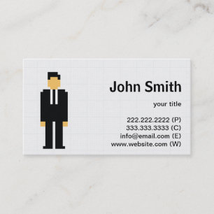 Pixel Man in Black Suit Profile Card
