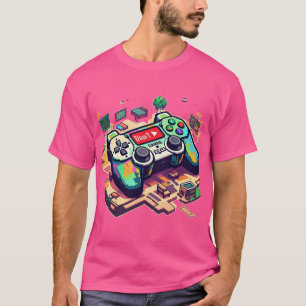 Pixel Meltdown: 16-Bit Gaming & Education Isometri T-Shirt