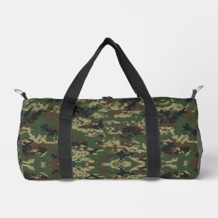 Pixel Military Camouflage Pattern Duffle Bag