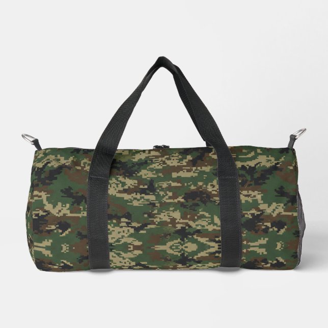 Pixel Military Camouflage Pattern Duffle Bag (Front)