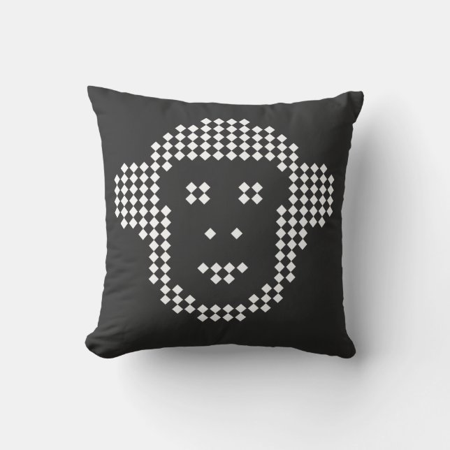 Pixel Monkey Diamond Emblem Cushion (Front)