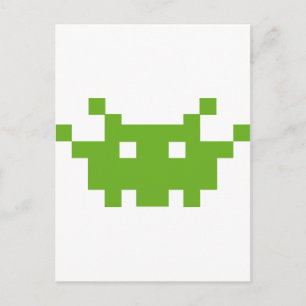 pixel monster oldschool gaming postcard
