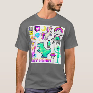 Pixel Motif  Manga Hoodie Anime T-Rex Unicorn Pizz T-Shirt