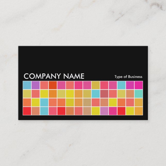 Pixel Motif v2 01 Black with Light Grey Business Card (Front)