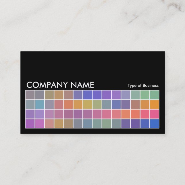 Pixel Motif v2 02 - Black with Grey Business Card (Front)