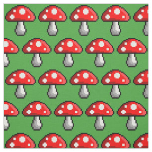 Pixel Mushroom Fabric