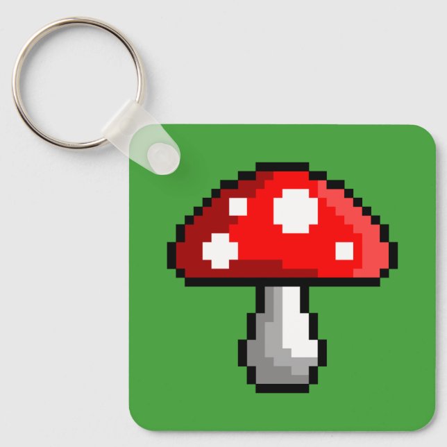 Pixel Mushroom Keychain (Front)