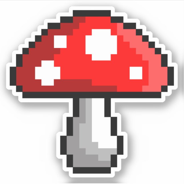 Pixel Mushroom Vinyl Sticker (Front)