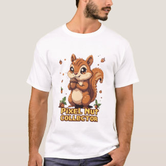 Pixel Nut Collector – Cute 8-Bit Chipmunk Arcade D T-Shirt
