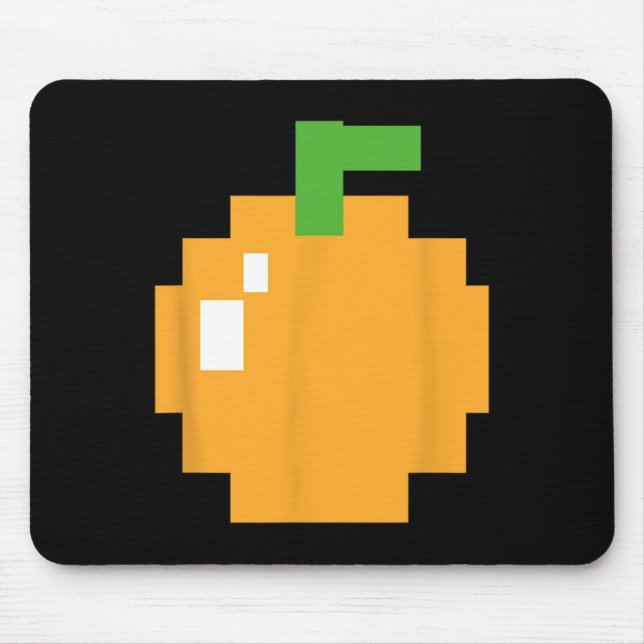 Pixel Orange 80s Retro Arcade Video Game Halloween Mouse Mat (Front)